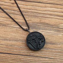 Carica l&#39;immagine nel visualizzatore di Gallery, COAI Pendente in Ossidiana Nera con San Michele Intarsiato, Acciaio Inox