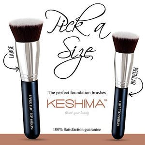 Keshima - Pennello kabuki per fondotinta con punta piatta, di alta L Size