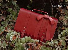 Carica l'immagine nel visualizzatore di Gallery, ECOSUSI 15.6 Pollici Laptop Borsa Grande Messenger in Pelle Pu Vintage Nero