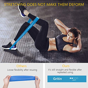 Gritin Elastici Fitness, [Set di 5] Banda Verde - Blu - Giallo - Rosa - Nero