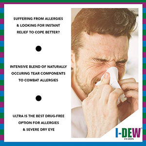 I-DEW Ultra - Collirio per allergie, secchezza oculare e occhi rossi, senza... - Ilgrandebazar
