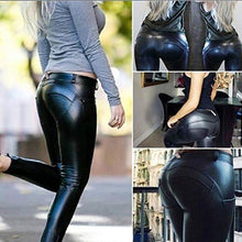 Carica l'immagine nel visualizzatore di Gallery, Uni-Wert Donna Leggings Pelle Nero Vita Alta Sexy Elastico Skinny XXL, - Ilgrandebazar