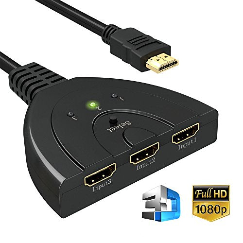 HDMI Switch | GANA Placcato Oro Splitter Cavo | Switcher | 3 in 1...