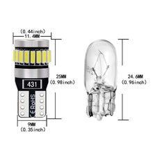 Carica l&#39;immagine nel visualizzatore di Gallery, 4pcs W5W T10 LED Canbus Auto Lampada 194 168 24 Leds 4014SMD 12V, Bianco - Ilgrandebazar