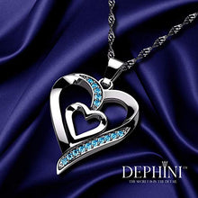 Carica l&#39;immagine nel visualizzatore di Gallery, DEPHINI - Collana a forma di cuore in argento Sterling 925 - doppio ciondolo... - Ilgrandebazar