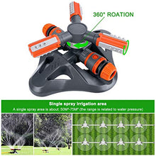 Carica l'immagine nel visualizzatore di Gallery, Weeygo Irrigatore Prato, Lawn Sprinkler Automatico Rotante a 360 °,...