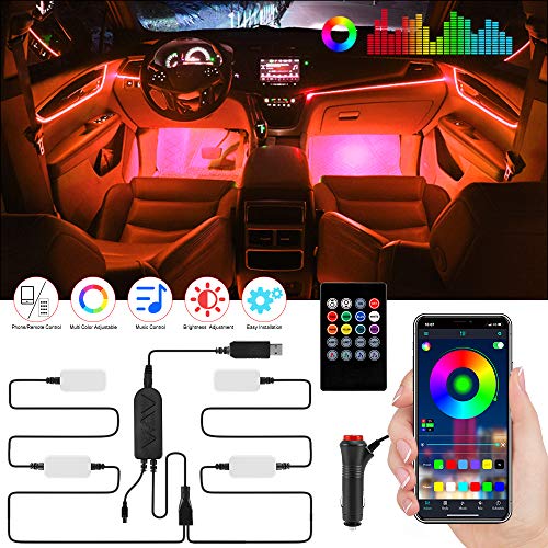 Striscia LED Auto, Aimocar RGB Impermeabile Kit di Illuminazione Auto Luci...