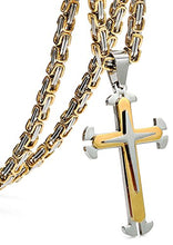 Carica l&#39;immagine nel visualizzatore di Gallery, sailimue Gioielli in Acciaio Inossidabile Collana Ciondolo Croce Bizantina...