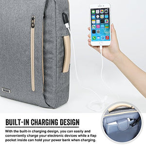 Lifewit Zaino Porta PC, Borsa Per Laptop con Caricatore USB, 15,6 Pollici
