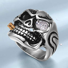Carica l&#39;immagine nel visualizzatore di Gallery, Ranikeer Anello da Uomo in Acciaio al Titanio,Anello Teschio Diamante Stile... - Ilgrandebazar