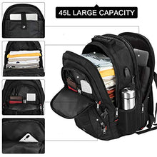 Carica l&#39;immagine nel visualizzatore di Gallery, Zaino Porta PC Zaini Lavoro Uomo Notebook Laptop Borsa 17 17,3 Pollici Nero