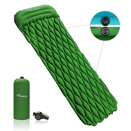 Ryaco Materasso da Campeggio Gonfiabile con Cuscino, Letto Verde