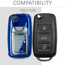 Carica l'immagine nel visualizzatore di Gallery, kwmobile Cover Copri-Chiave Glitter in movimento blu / metallizzato