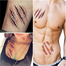 Carica l&#39;immagine nel visualizzatore di Gallery, Chengzhi I Tatuaggi temporanei (10 Fogli) - Halloween Zombie Scars Tatuaggi... - Ilgrandebazar