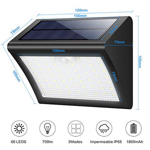 Luce Solare Esterno, Yacikos 【Super Luminoso】 60 LED Lampada con... - Ilgrandebazar
