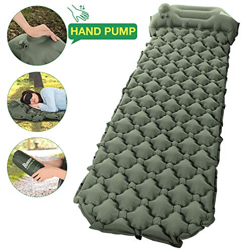 Relefree Materassino Campeggio Mare Pump-Verde militare