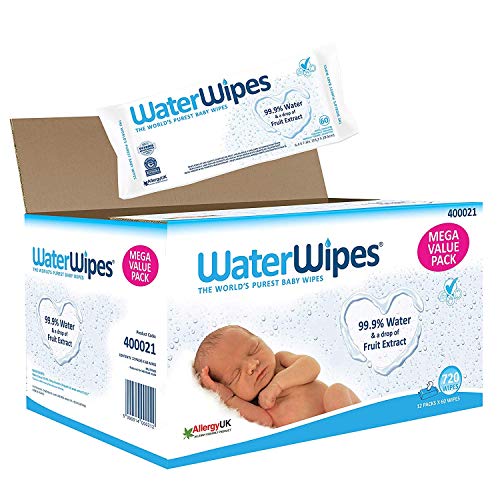 WaterWipes Salviettine Umidificate per la pelle 60 Count (Pack of 12) - Ilgrandebazar