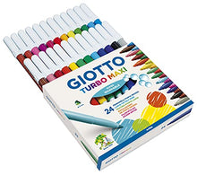 Carica l&#39;immagine nel visualizzatore di Gallery, GIOTTO Turbo Maxi - Astuccio Da 24 Pennarelli A Punta Larga, 5 mm, Super Lavabili