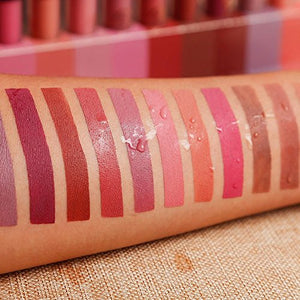 Valuemakers Rossetti liquidi mat,liquid lipstick, set 12 Pcs matt lip gloss - Ilgrandebazar
