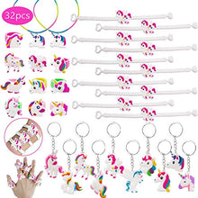 Carica l&#39;immagine nel visualizzatore di Gallery, SPECOOL 32PCS Portachiavi Unicorno Bracciale, Anelli di Unicorno... - Ilgrandebazar