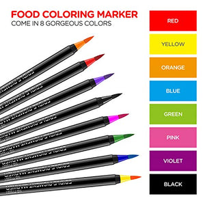 Pennarelli per colorante alimentare, Wayin 8pcs penne coloranti...