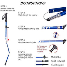 Carica l'immagine nel visualizzatore di Gallery, Kwnraor Bastoni da Trekking con 2 Pack Impugnatura EVA Blu