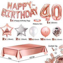 Carica l&#39;immagine nel visualizzatore di Gallery, MMTX Palloncini Compleanno 40 Anni Oro Rosa Decorazioni per Feste...