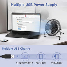 Carica l&#39;immagine nel visualizzatore di Gallery, EasyAcc Ventilatore USB, 6 Pollici Mini da Tavolo 6 Pollici, Nero