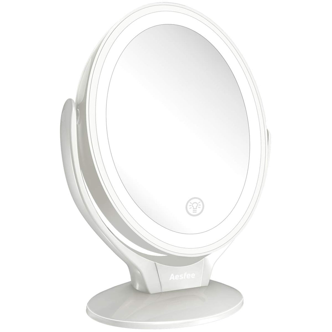 Aesfee 7X Specchio Ingranditore per Trucco con Luce LED, Bianco - Ilgrandebazar