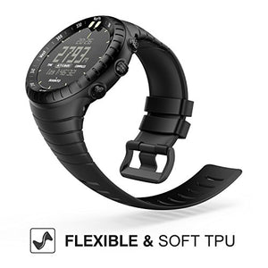 MoKo Suunto Core Watch Cinturino, Braccialetto di Ricambio in TPU Nero - Ilgrandebazar