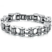 Carica l&#39;immagine nel visualizzatore di Gallery, JewelryWe Gioielli in Acciaio Inossidabile Bracciale Catena Moto Argento e... - Ilgrandebazar