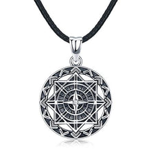 Carica l&#39;immagine nel visualizzatore di Gallery, Uomo Collana in Argento 925 Pendente a Bussola con Pelle, Gioielli Regalo... - Ilgrandebazar