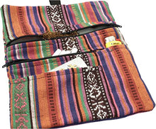 Carica l'immagine nel visualizzatore di Gallery, Russo Handmade: Astuccio Portatabacco e Accessori Artigianale in Tessuto. Uomo/Donna con Doppia Cerniera per Tabacco e Filtri, 4 Scomparti (Mélange rosso)