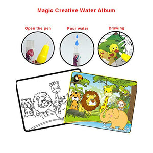 Sipobuy Magic Water Drawing Book Libro da colorare Acqua Doodle Animal World