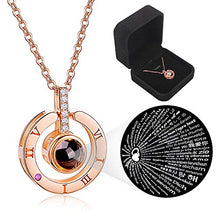 Carica l'immagine nel visualizzatore di Gallery, StillCool Proiezione Collana 100 Lingue"Love Memories" Oro Rosa