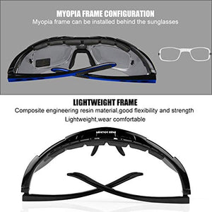FREE SOLDIER Occhiali da Sole da Uomo Polarizzati 5 in 1 Occhiale Ciclismo MTB Softair Occhiali Tattici Militari Anti-UV400 Protezione per Ciclismo, Corsa, Pesca, Guida, Sport All'aperto, Blu