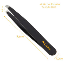 Carica l&#39;immagine nel visualizzatore di Gallery, Auxmir Pinzetta per Sopracciglia in Acciaio Inox 9,6x1CM, Nero - Ilgrandebazar