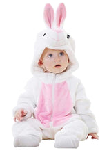 Carica l&#39;immagine nel visualizzatore di Gallery, Tuta coniglio Bebe - Neonato - Pile - Morbido Peluche - 6-12 mesi, Bianco - Ilgrandebazar