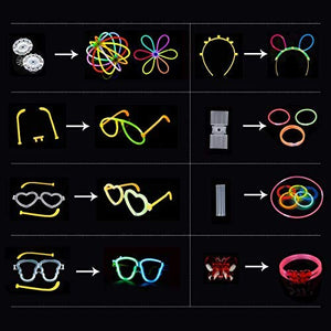Josechan Glow Sticks, 200 PCS 8'' Bagliore colorato bastoni Bulk e 200 Pcs - Ilgrandebazar