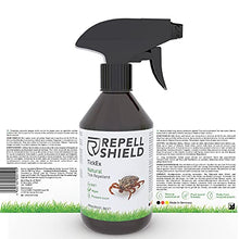 Carica l&#39;immagine nel visualizzatore di Gallery, RepellShield Spray Repellente Zecche Uomo per Pelle, Vestiti e Casa - Antizecche Uomo Spray per Escursioni - Spray Antiparassitario e Antizanzare Giardino - Efficiente Spray Antipulci per Ambienti