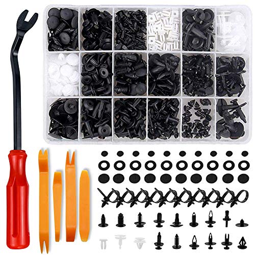 Rivetti in Plastica per Auto, Bst4Udirect 446PCS Clip In Nylon Nero...