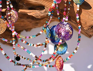 collana in perline di vetro e gemme resina artistica, gioiello... - Ilgrandebazar