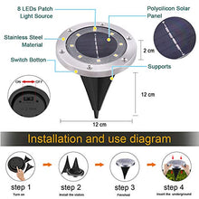 Carica l&#39;immagine nel visualizzatore di Gallery, LED Luce Solari Giardino Esterno,MUZEY 4 Pezzi 8Led Lampada Solare da...