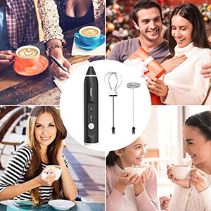 Montalatte Elettrico, Frullino Elettrico Ricaricabile USB Frullino...