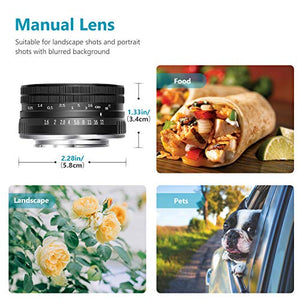 Neewer 32mm F/1,6 Obiettivo Fisso Prime Focus Manuale Apertura Grande...