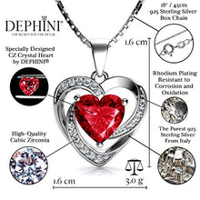 Carica l&#39;immagine nel visualizzatore di Gallery, DEPHINI - Collana con cuore rosso - argento Sterling 925 - pietra... - Ilgrandebazar