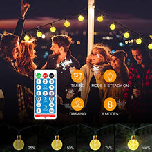 Carica l'immagine nel visualizzatore di Gallery, HALOY Catena Luminosa Esterno Solare 11.5M/37.7Ft 60 LED Luci a Forma di Globo di Cristallo Impermeabile IP65 Catena Luci Esterno Energia Solare Luci da Esterno e Interno per Natale Partito