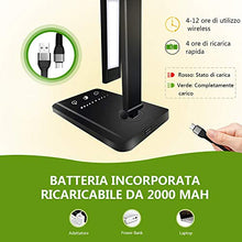 Carica l&#39;immagine nel visualizzatore di Gallery, Lampada da Scrivania LED, AUELEK Tavolo Ricaricabile Pieghevole Nero - Ilgrandebazar