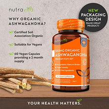 Carica l'immagine nel visualizzatore di Gallery, Ashwagandha Bio 500mg - Puro ed Alta Qualità KSM-66 Senza Riempitivi -...