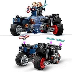 LEGO 76260 Marvel Motociclette di Black Widow e Captain America, Set Avengers Age of Ultron con 2 Supereroi e Moto Giocattolo, Giochi per Bambini e Bambine dai 6 Anni